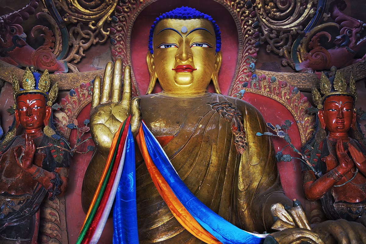 Buddha Statue in Kumbum Stupa of Palkhor Monastery | Photo by Liu Bin